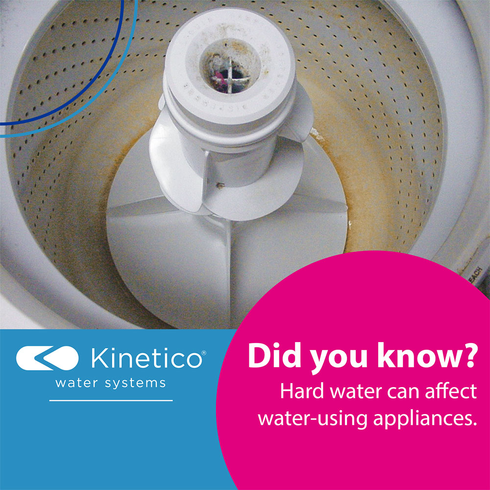 "Did you know?" graphic, reading "Hard water can affect water-using appliances."